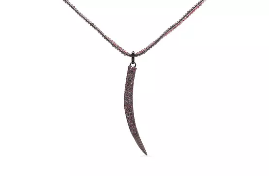 Moonstones and Black Rhodium Sunburst Pendant