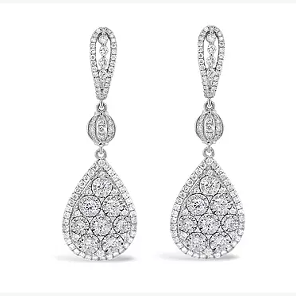 Stacked Teardrop Diamond Earrings