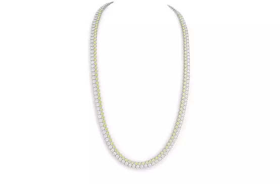 Fancy Yellow Eco Diamonds Double Tennis Necklace