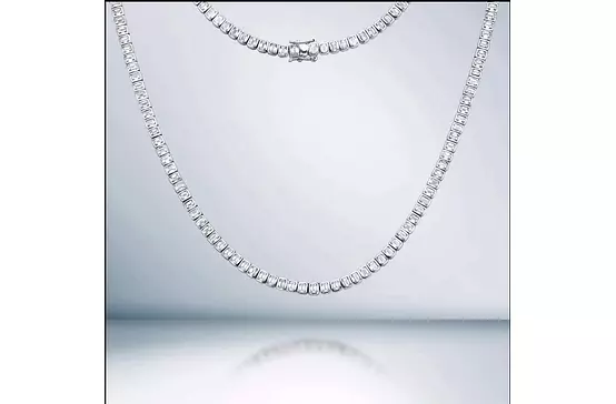 Kensington Emerald Shaped Bezel Eco Diamonds Tennis Necklace