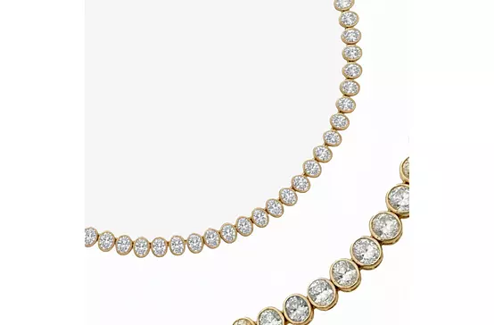 Beaufort Oval Bezel Set Eco Diamonds Tennis Necklace 15 Carats