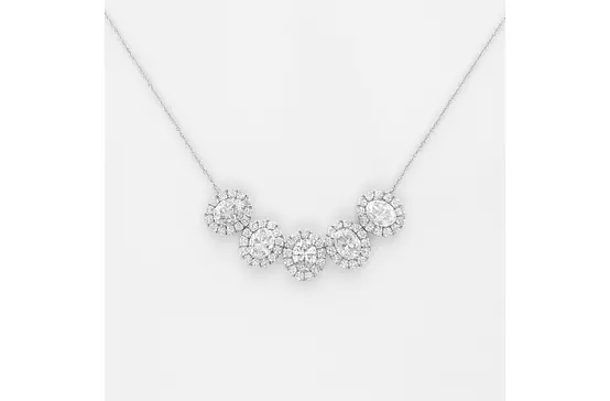 Halos Oval Eco Diamonds Necklace