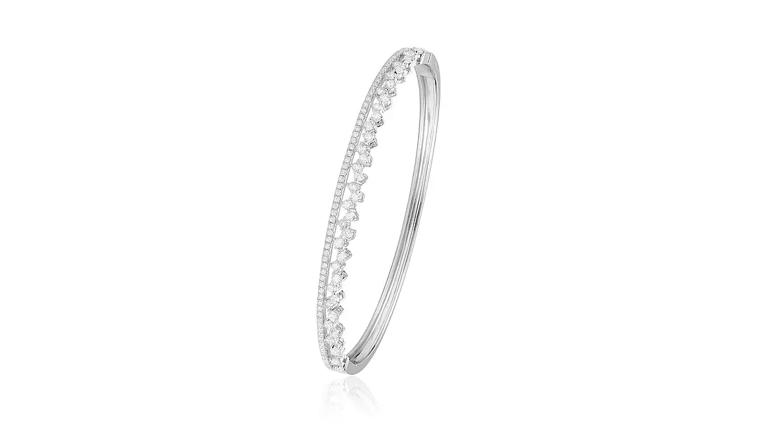 Natural Diamonds Raindrop Coronet Bangle Bracelet