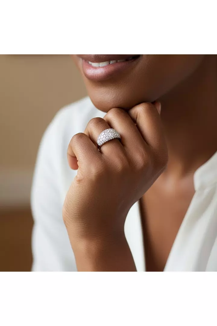 Pave Eco Diamonds Pave Dome Cocktail Ring