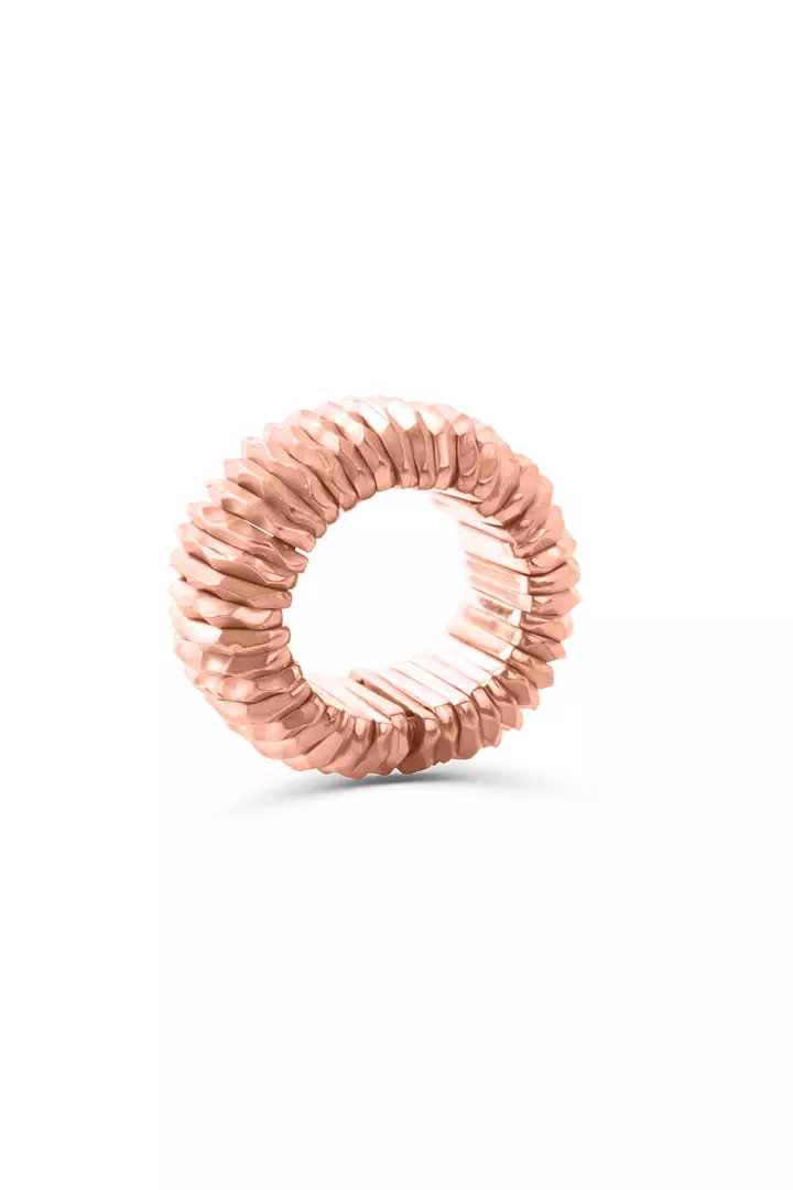 Satin Rouge Italian Silver with Rose Gold Cocktail Ring