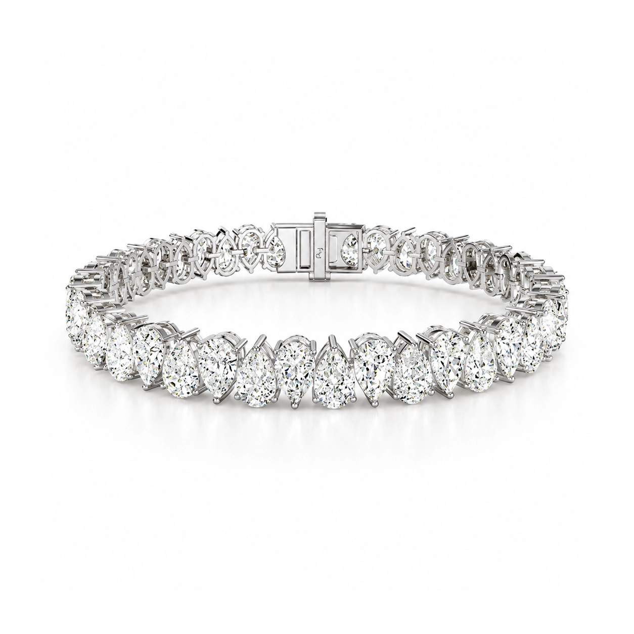 Rhapsody North South Pear Shaped Diamond Tennis Bracelet