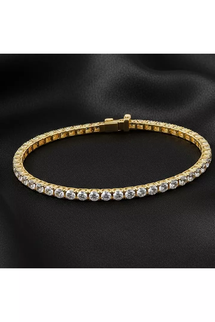 Classic Eco Diamonds Tennis Bracelet YELLOW GOLD 7 Carats