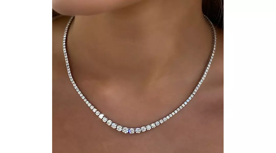 Graduated Eco Diamonds Tennis Necklace