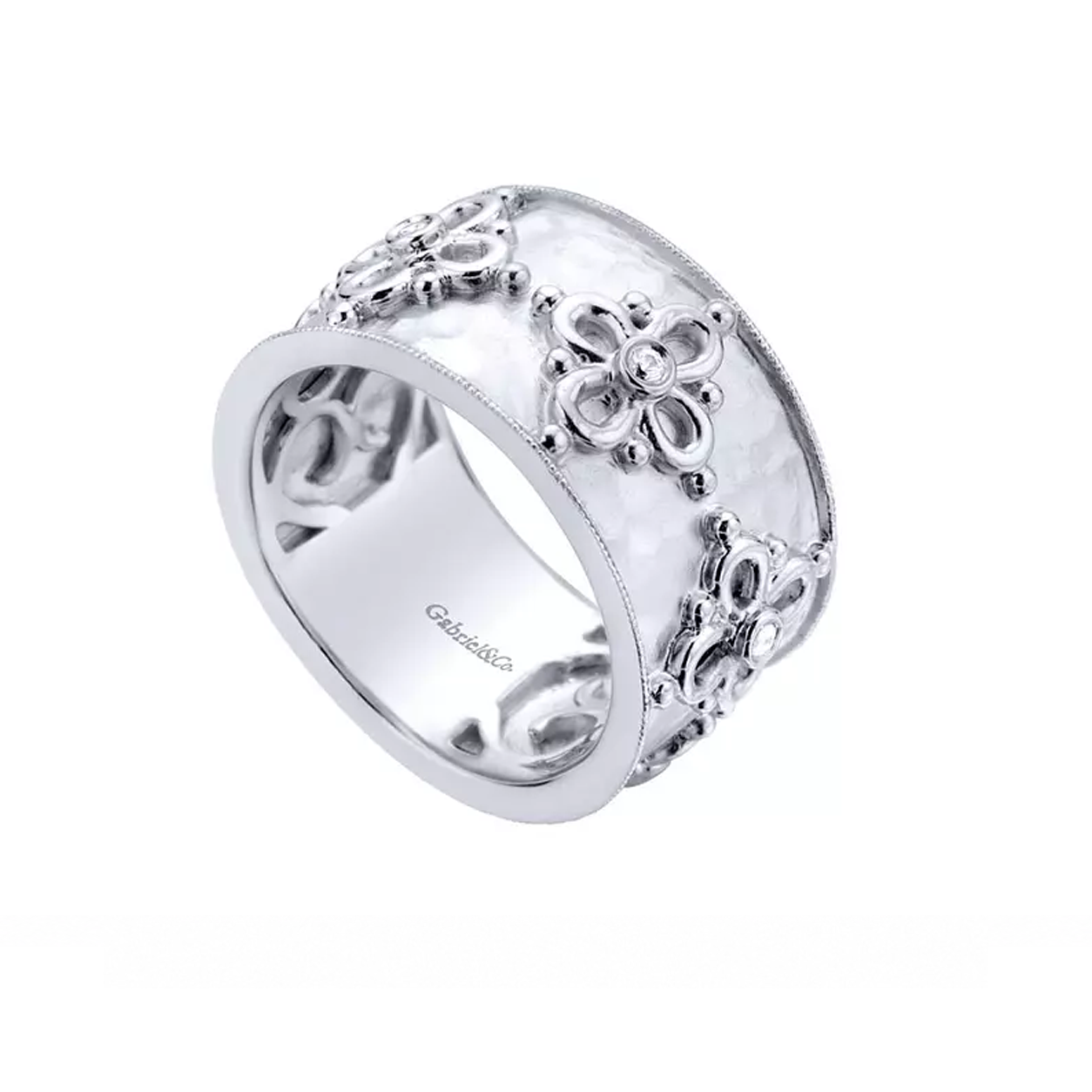 White Sapphire Flowers Fashion Band