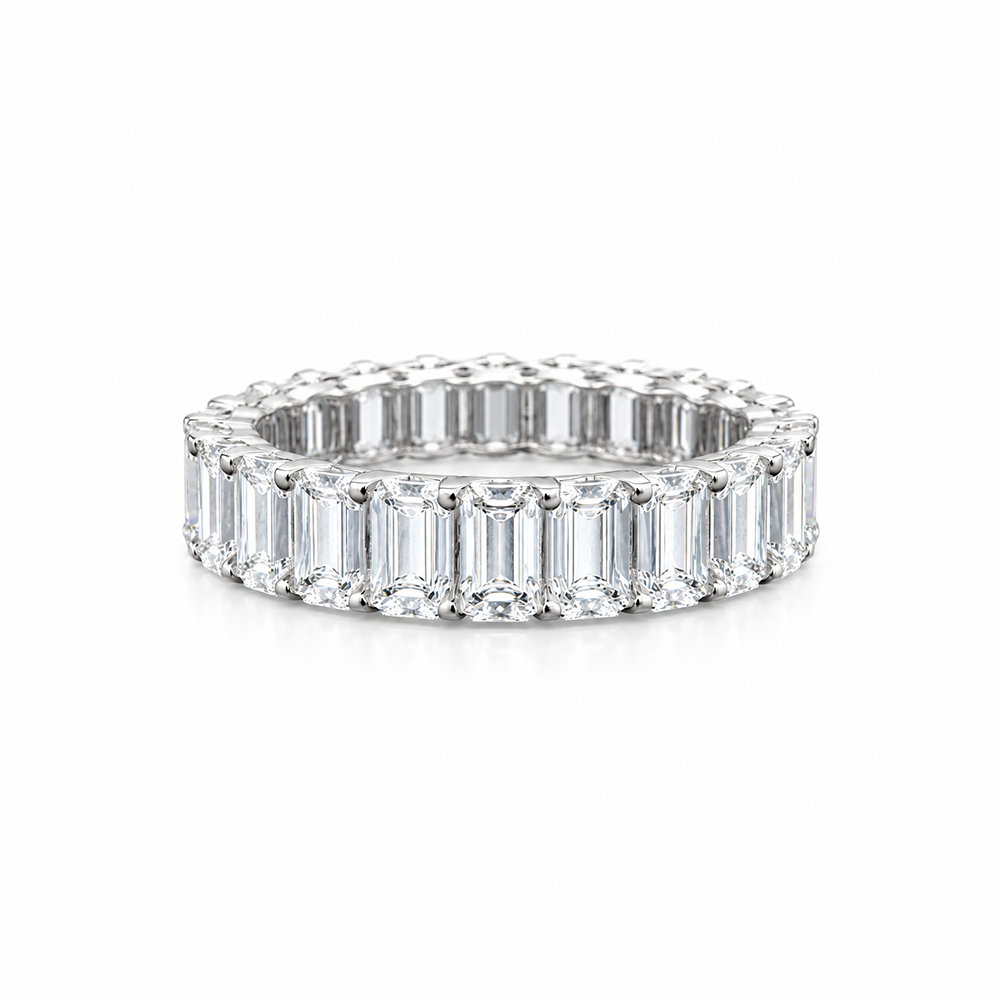 Perpetua Emerald Eco Diamonds Eternity Band 11 carats