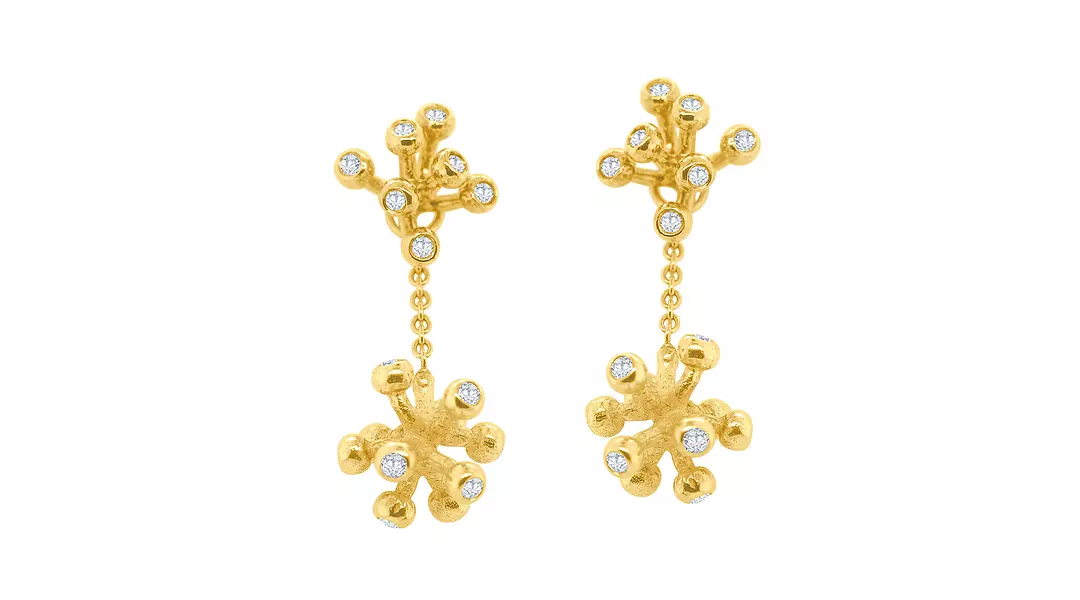 Fireworks Stud and Drop Diamond Earrings