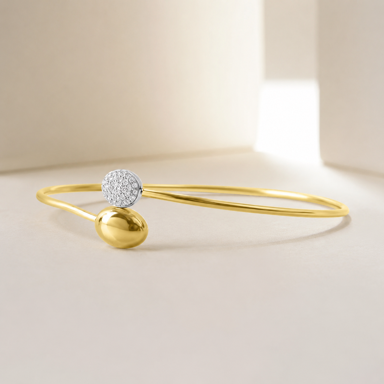 Double Pod Diamond Bangle
