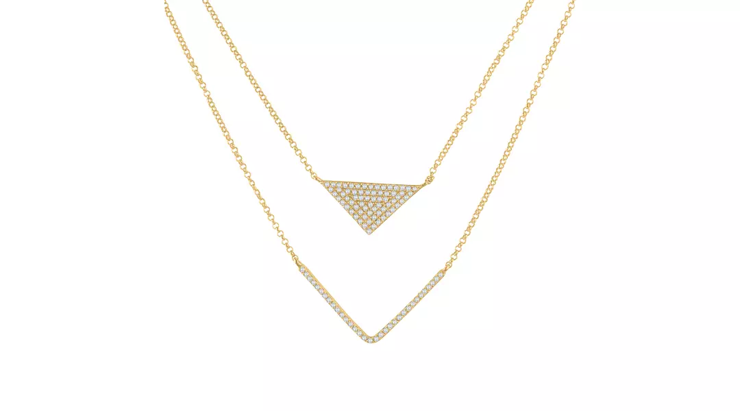 Double Chevron Diamond Necklace