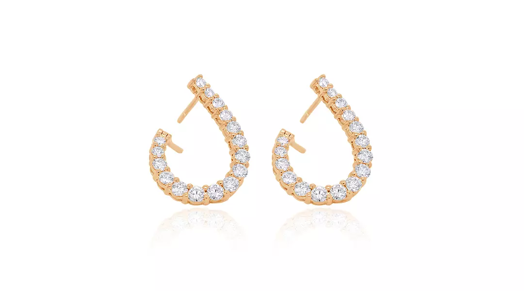Eco Diamonds Modern Bypass Hoop Earrings