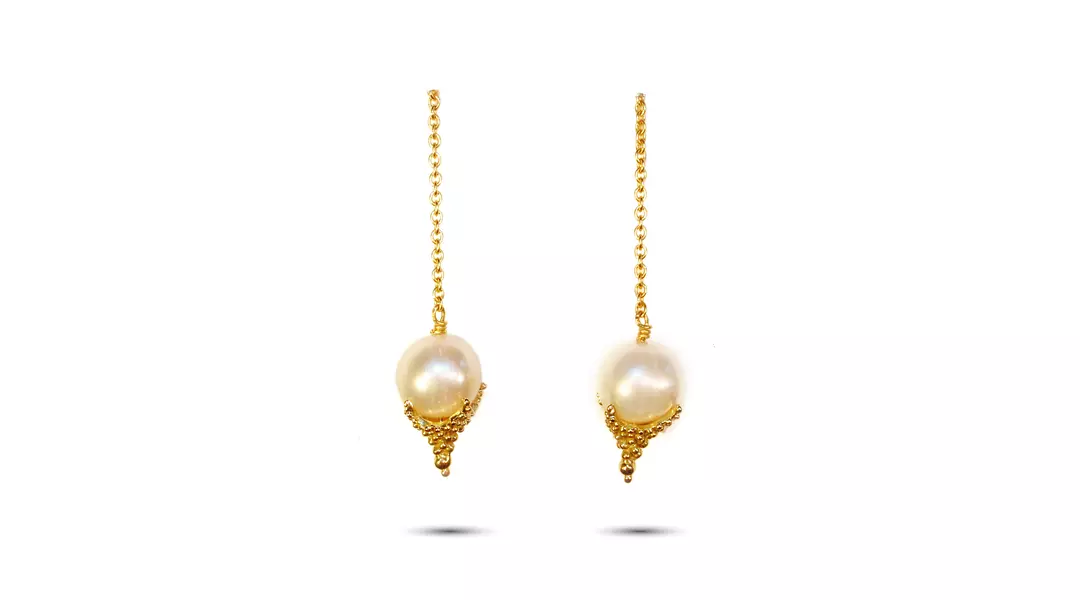 Cultured Pearl Caviar Drop Earrings 