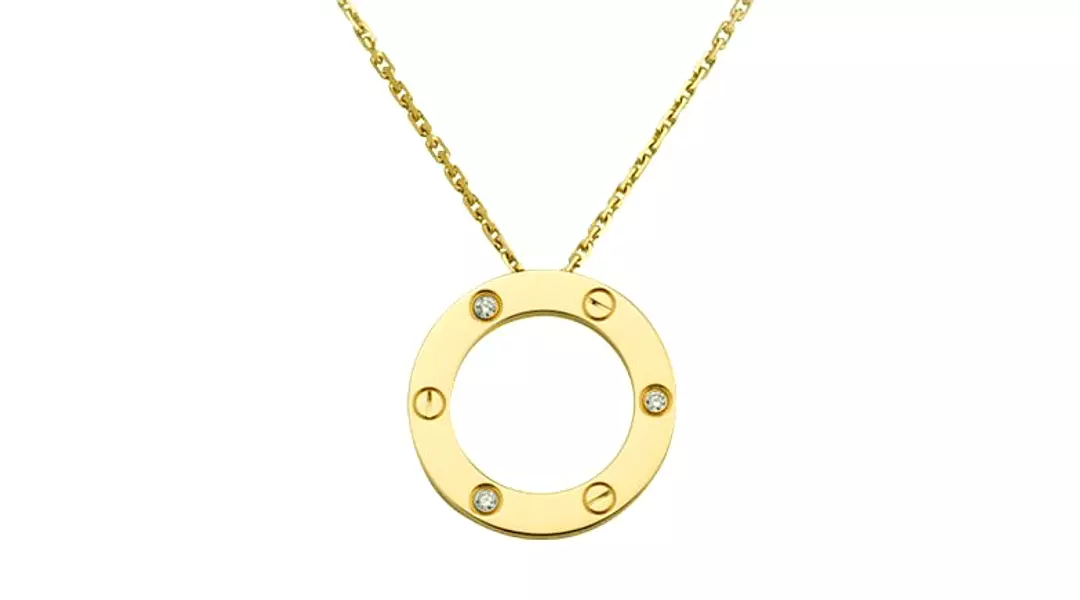 Cartier Circle Love Necklace with Diamonds