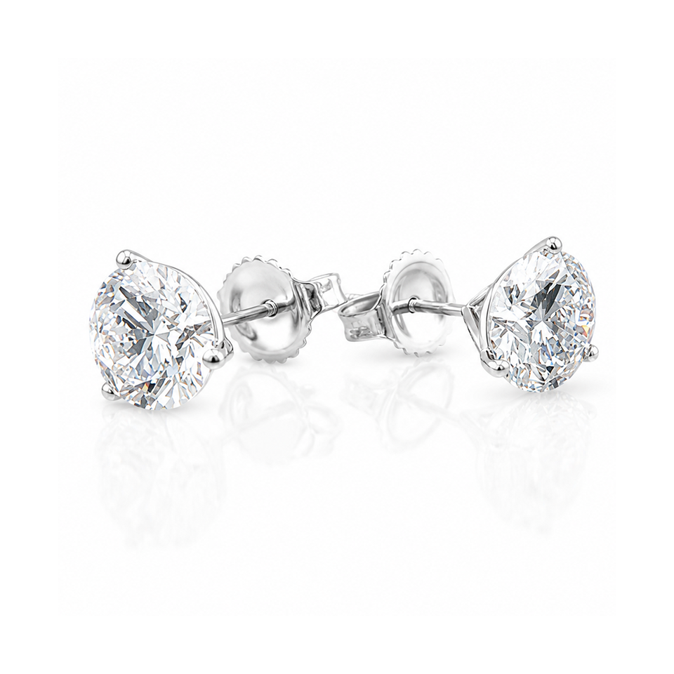 Martini Setting Eco Diamonds Stud Earrings 4 carats