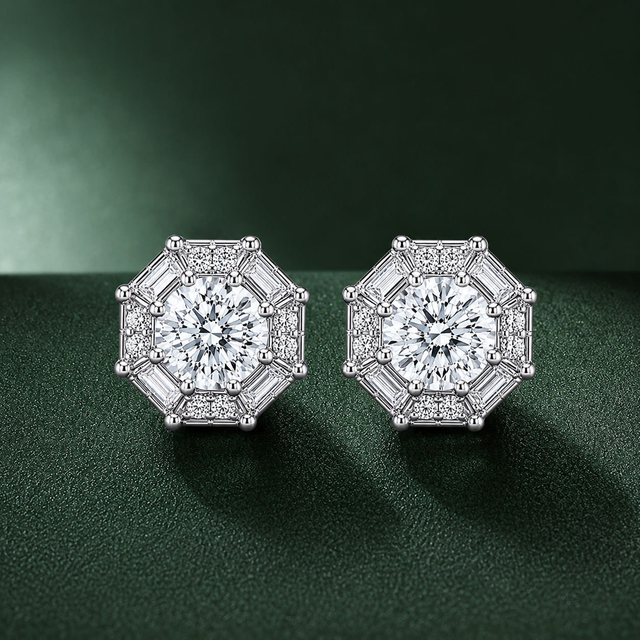 Web Fancy Round Eco Diamonds Earrings