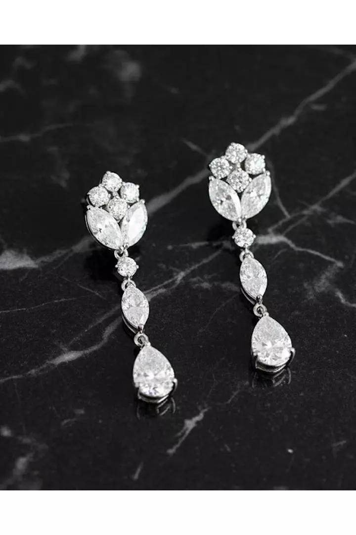 Florette Diamond Drop Earrings