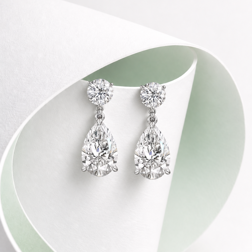 Tudor Classic Diamond Teardrop Earrings