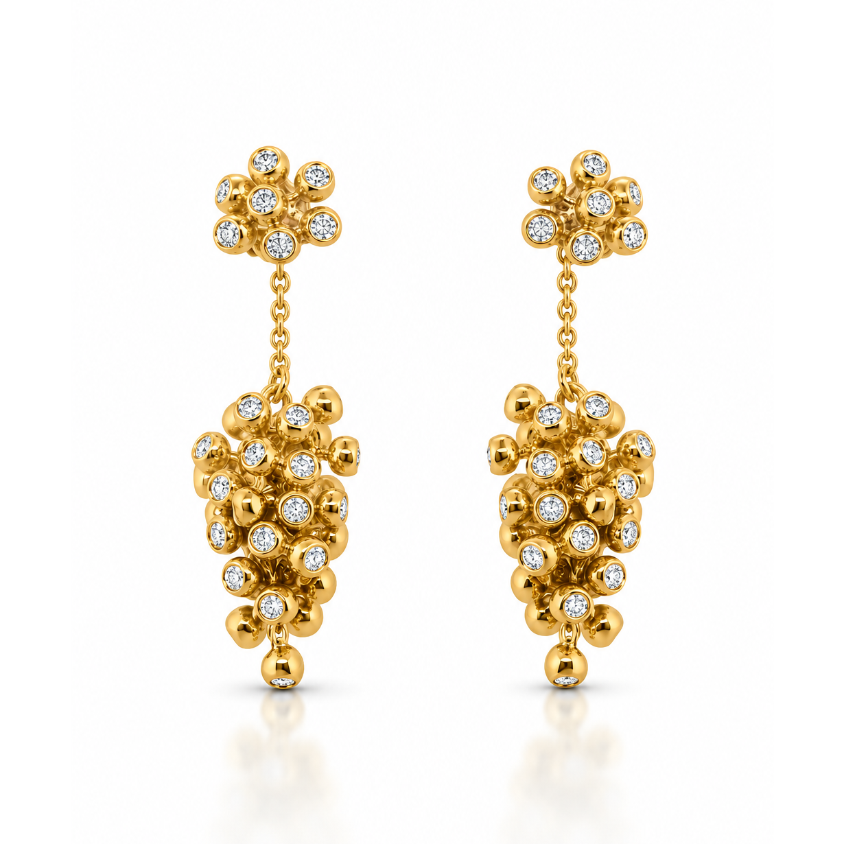 Grapes Drop Diamond Earrings