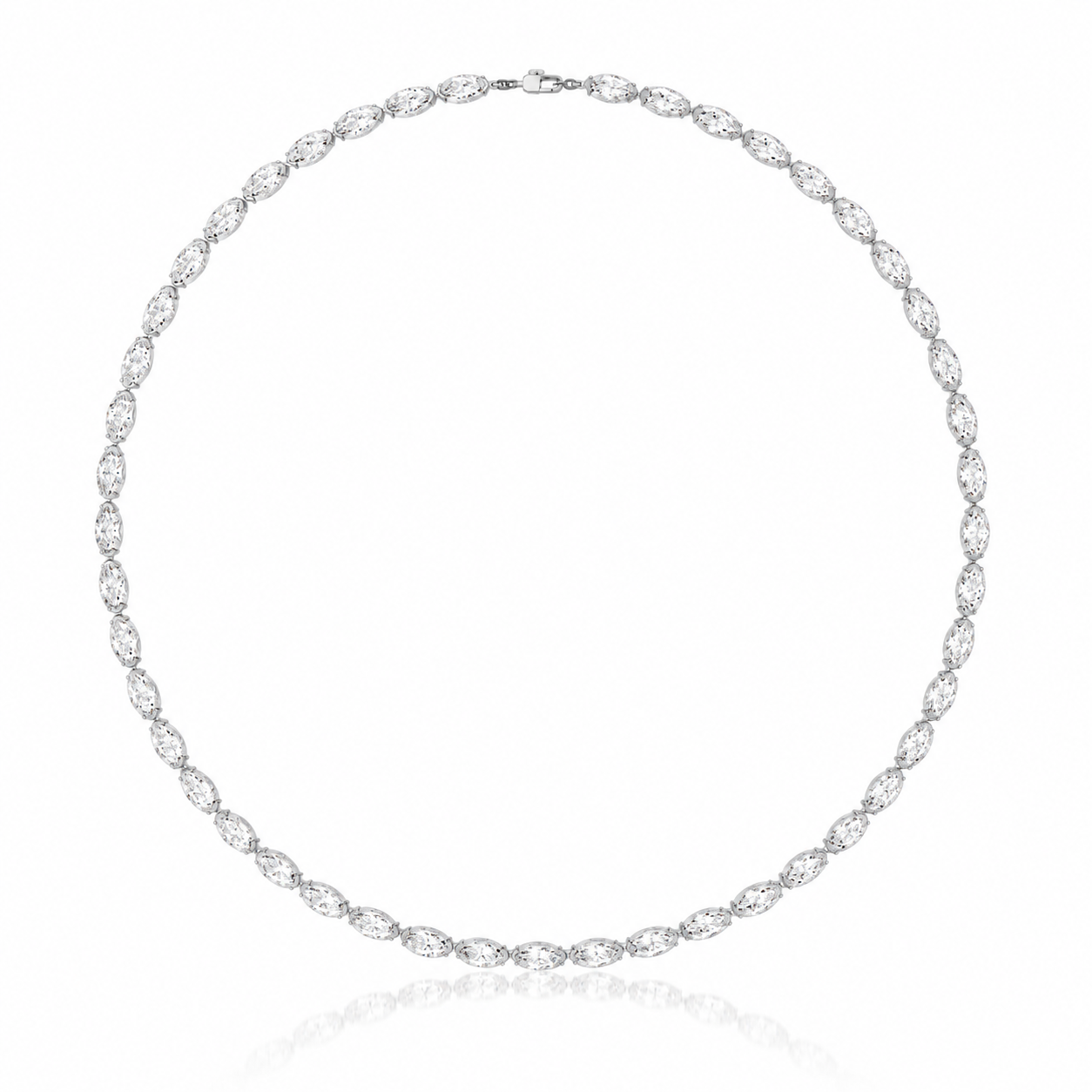 Marissa East West Marquise Diamond Tennis Necklace