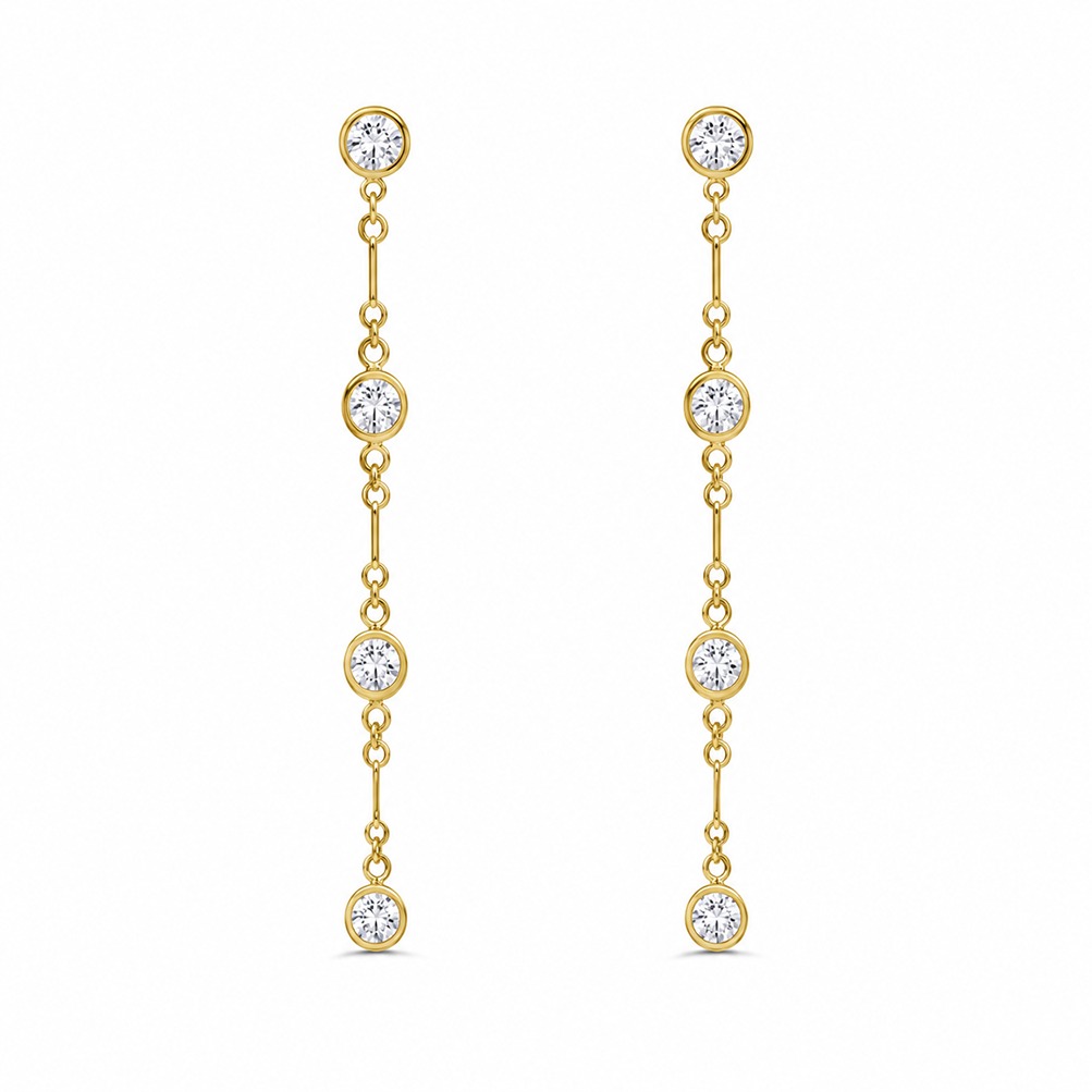 Diamond Stations Drop Earrings