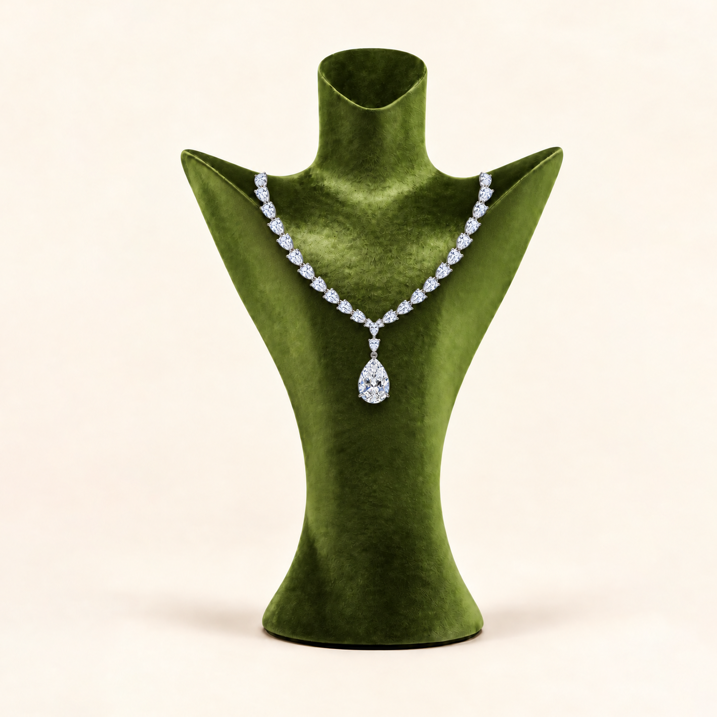 Hepburn Pear Shaped Diamond Necklace with Teardrop Pendant