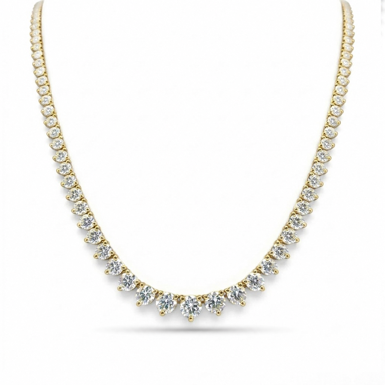 10 carats Signature Riviera Eco Diamonds YELLOW GOLD Tennis Necklace