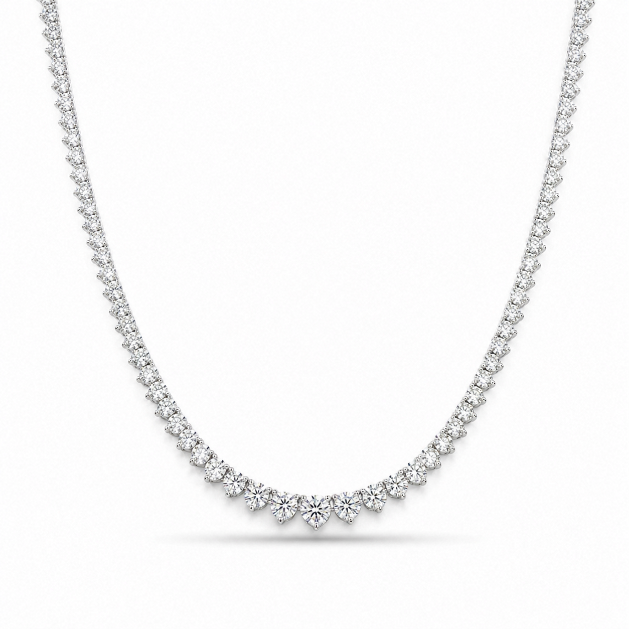 10 carats Signature Riviera Eco Diamonds Graduated Tennis Necklace