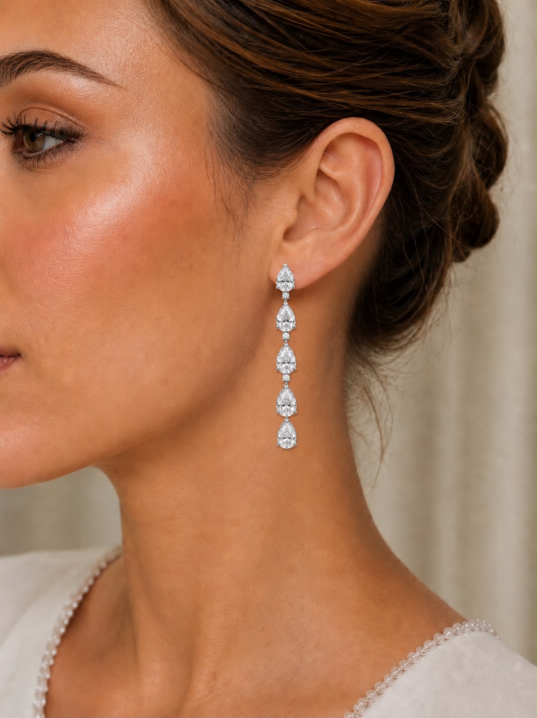 Teardrop Eco Diamonds Drop Earrings