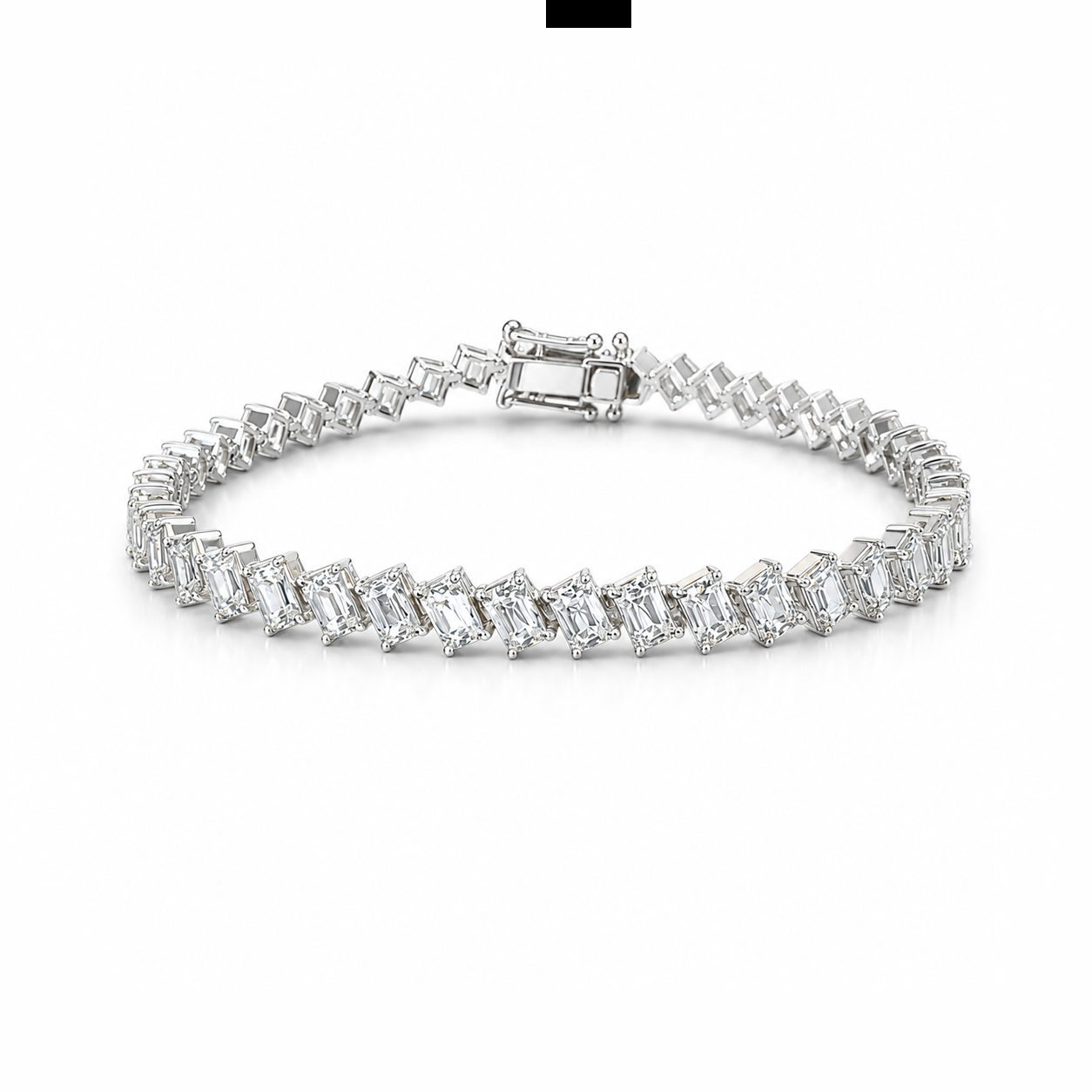 Emerald Sideways Eco Diamonds Tennis Bracelet