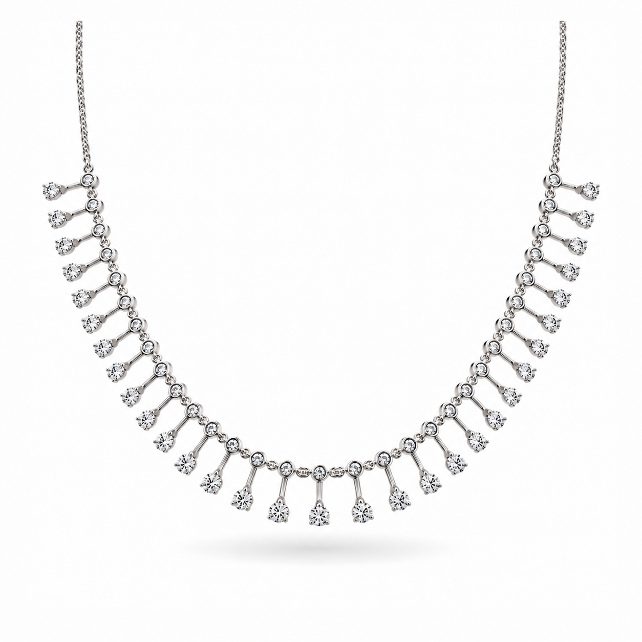 Lucia Blanca Bezel Diamond Necklace