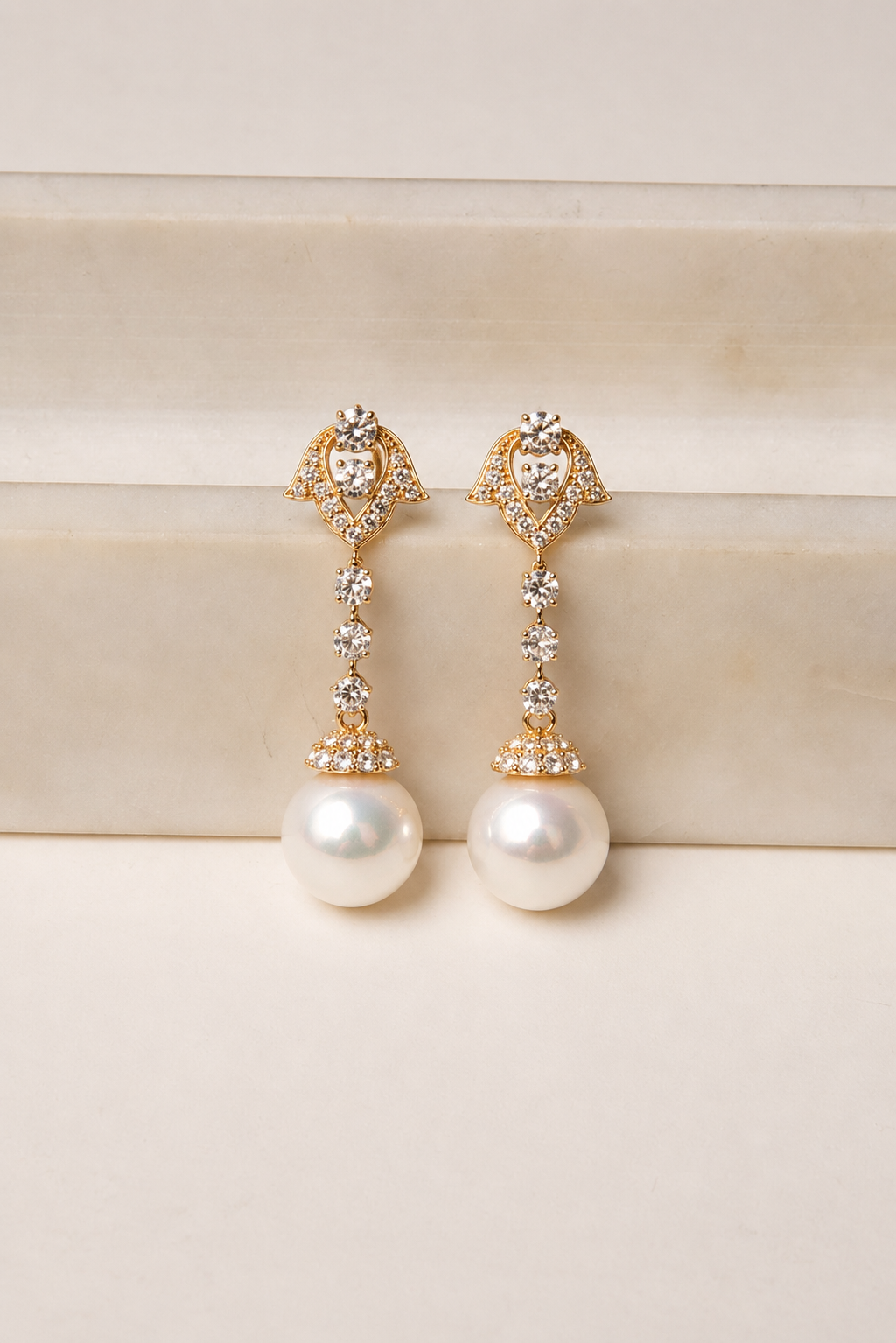Belle Epoque Pearl and Eco Diamonds Drop Earrings