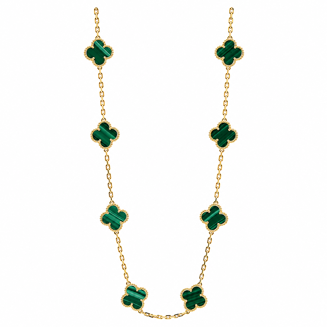 Van Cleef Green Malachite Alhambra Necklace