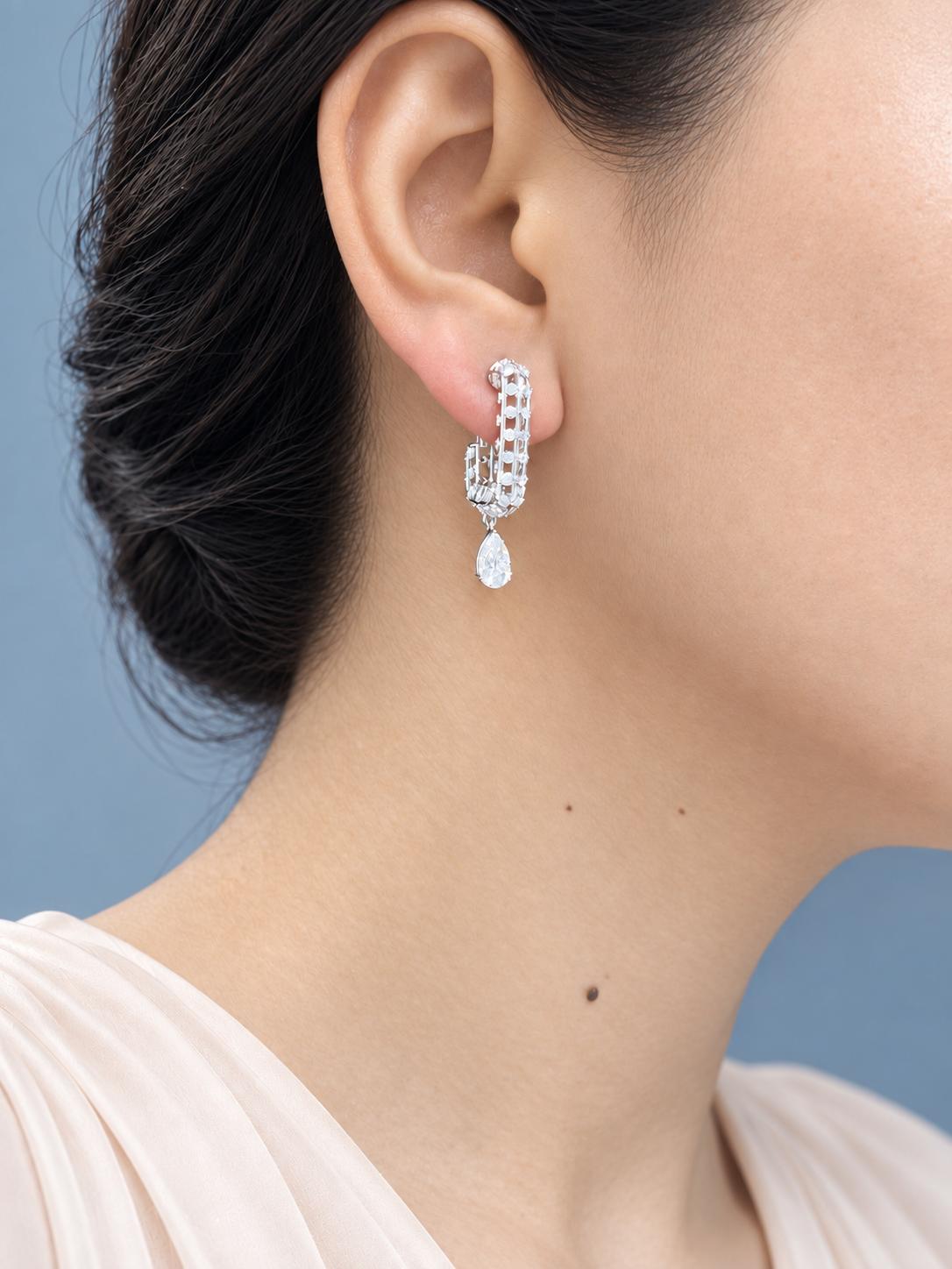 Astra Geometric Diamond Drop Earrings