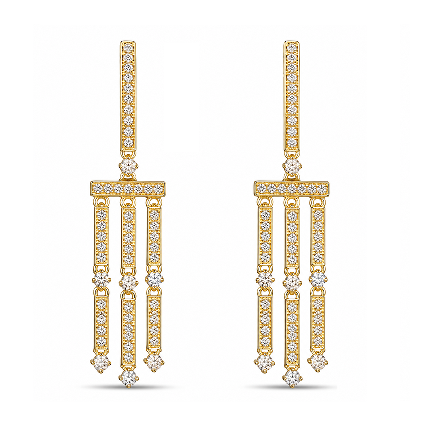 Art Deco Diamond Cocktail Earrings