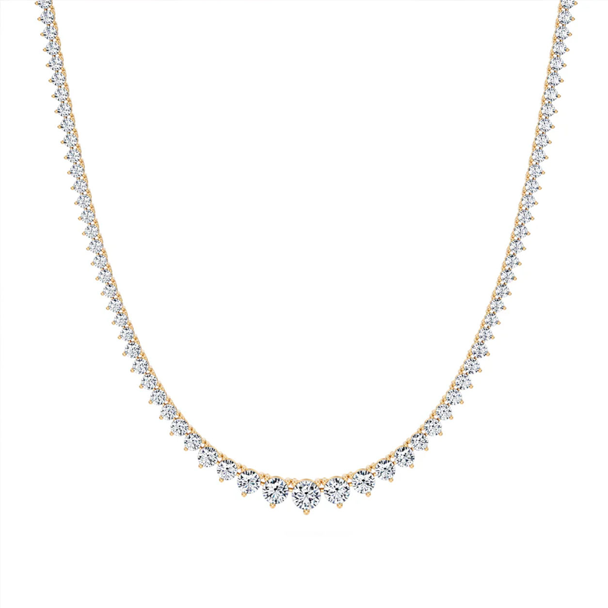 10 carats Timeless Eco Diamond Riviera Necklace 3 Prong