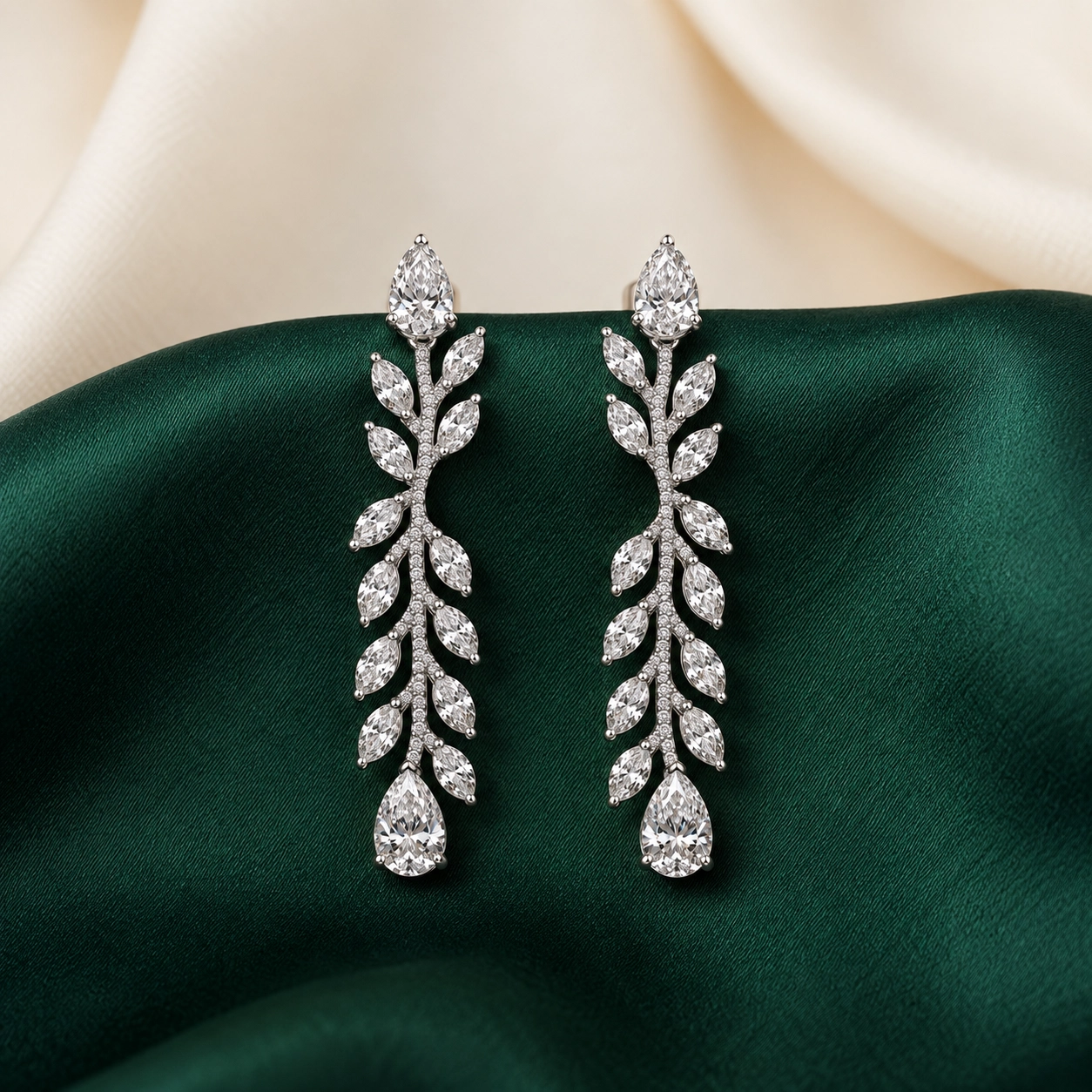 Avalon Diamond Floral Drop Earrings
