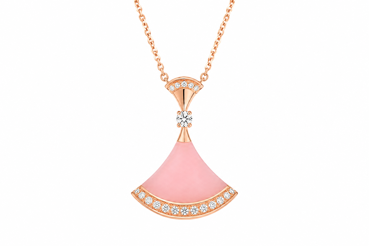 BULGARI Diva's Dream Pink Opal Pendant Necklace