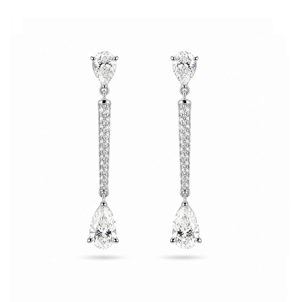 Bar Pear Eco Diamonds Drop Earrings