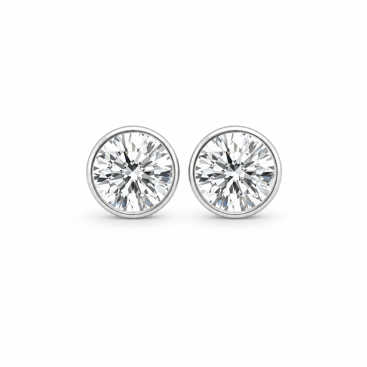 Bezel Martini Set Eco Diamonds Stud Earrings