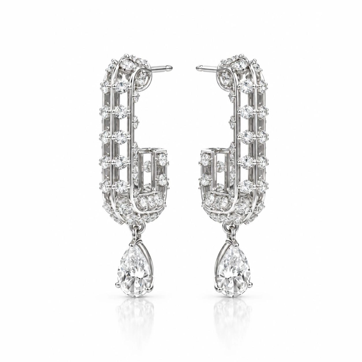 Astra Geometric Diamond Drop Earrings