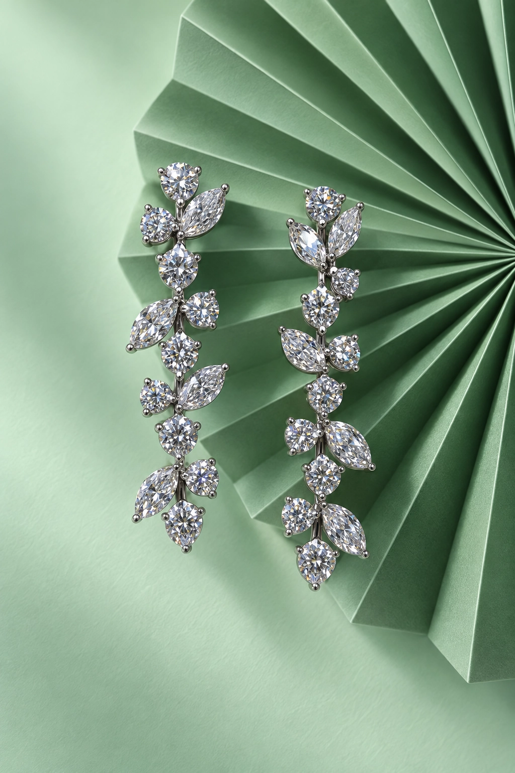 Lydia Cascading Diamond Vine Statement Earrings