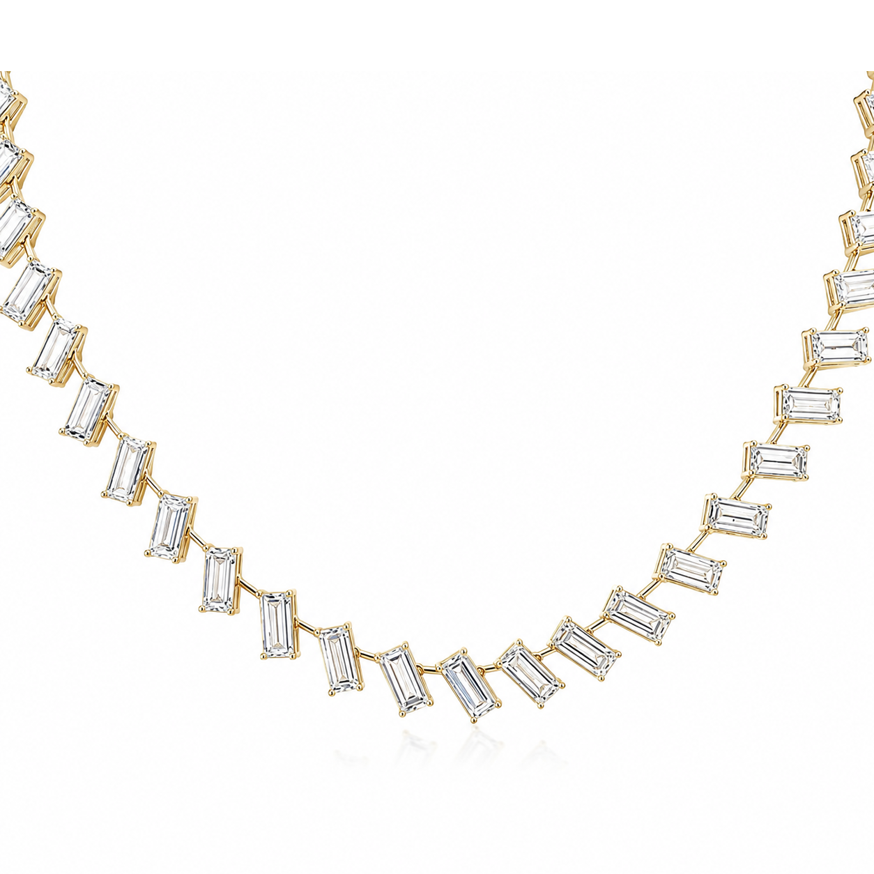 Tennis Tilted Baguette Eco Diamonds Necklace
