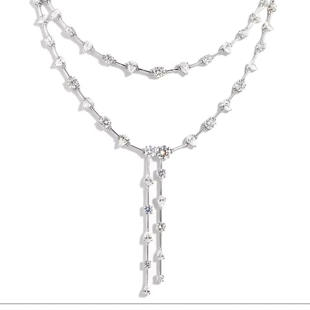 Monte Carlo Lariat Round Pear Eco Diamonds Necklace