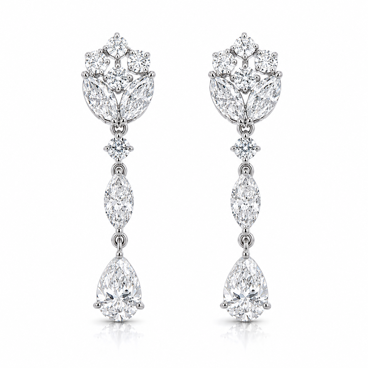 Florette Diamond Drop Earrings