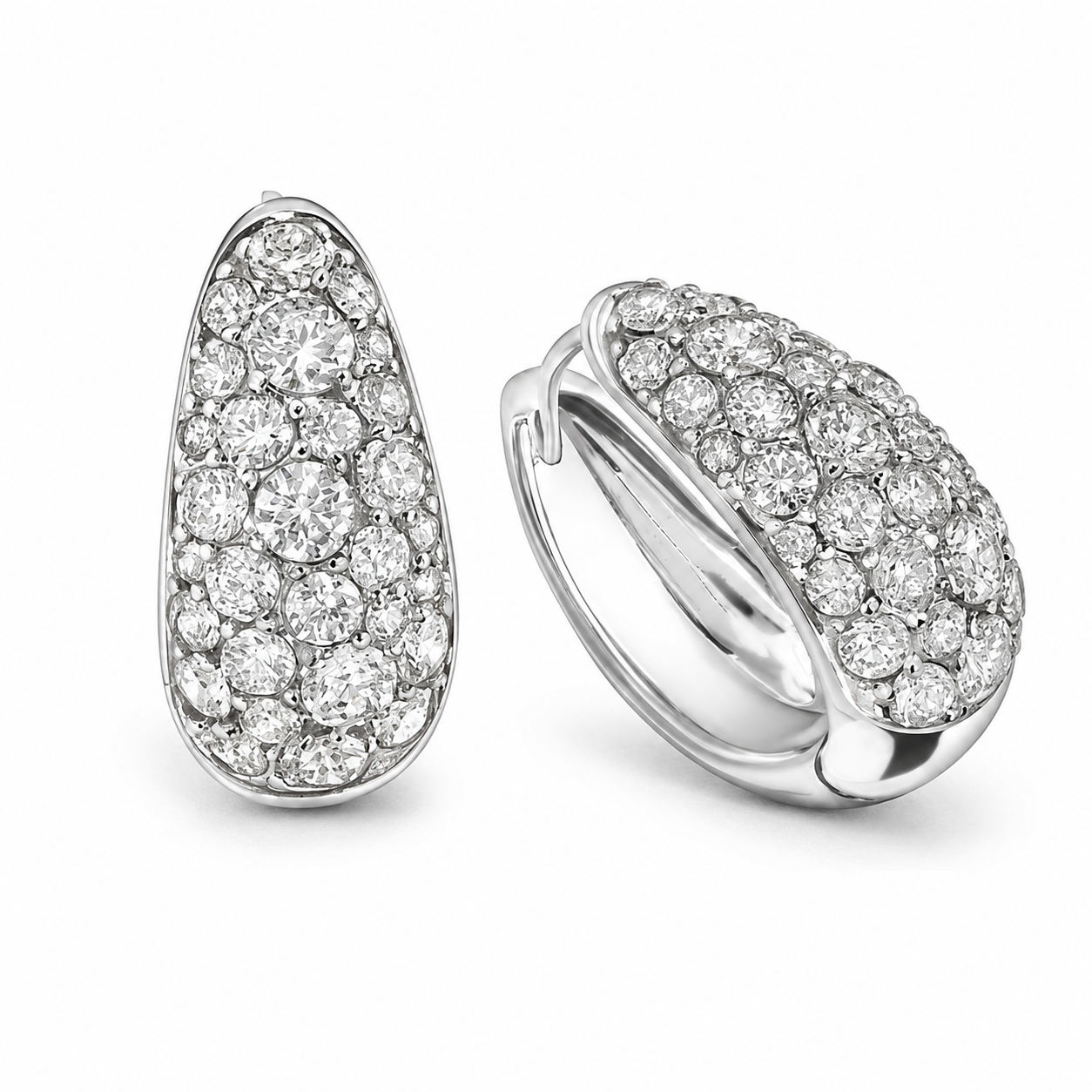 Monaco Dome Pave Eco Diamond Puff Earrings
