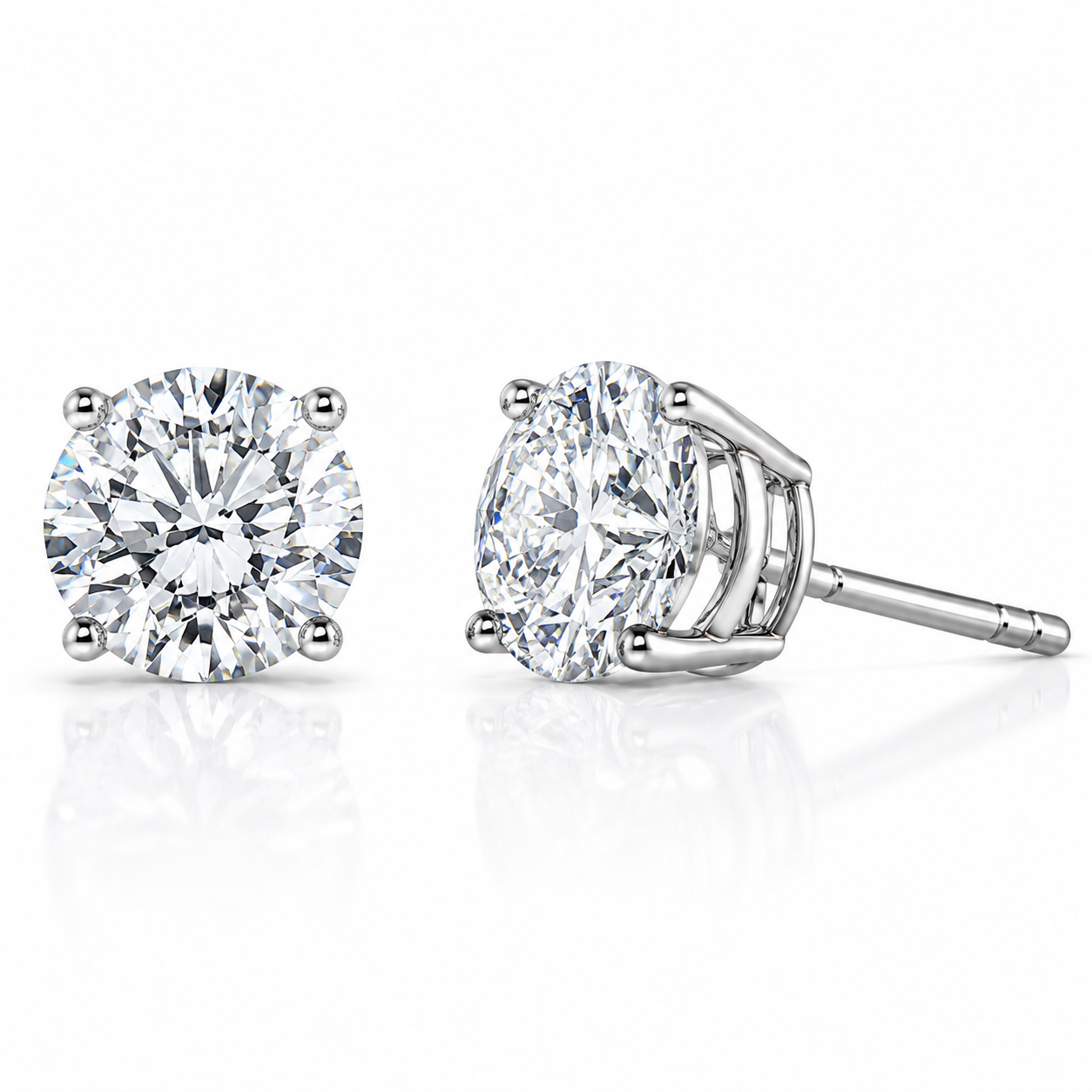 Solitaire Push Back Mined Diamond Studs