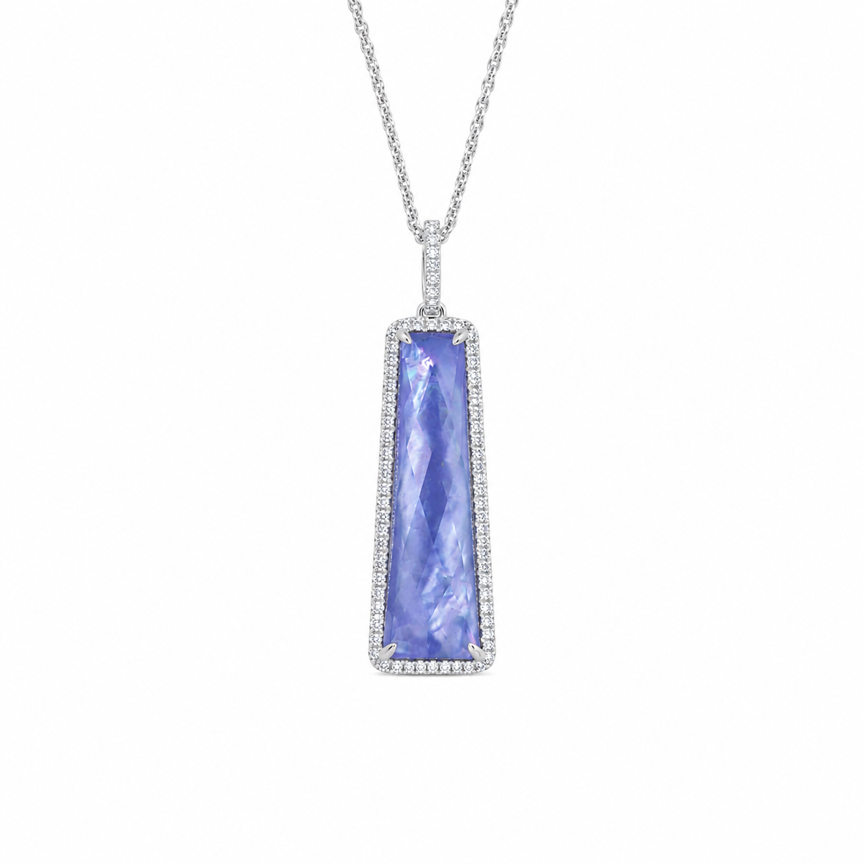 Doves Moonlit Lapis Pendant with Diamonds